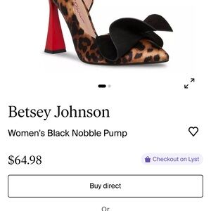Betsey Johnson Black & Red Leopard Heels 6 bow designer runway red carpet vibes